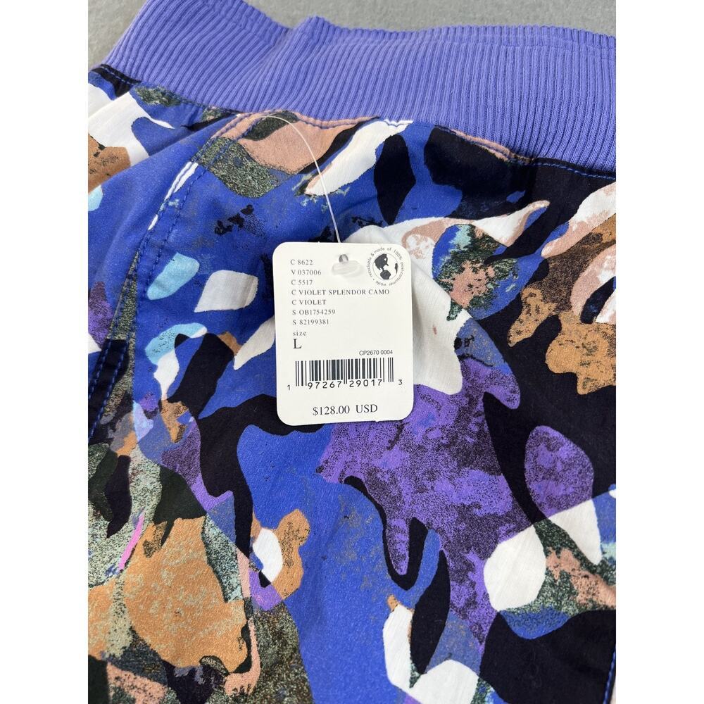 NEW Free People Movement Mesmerize Me Pants Large Violet Camo Women’s - Picture 9 of 13